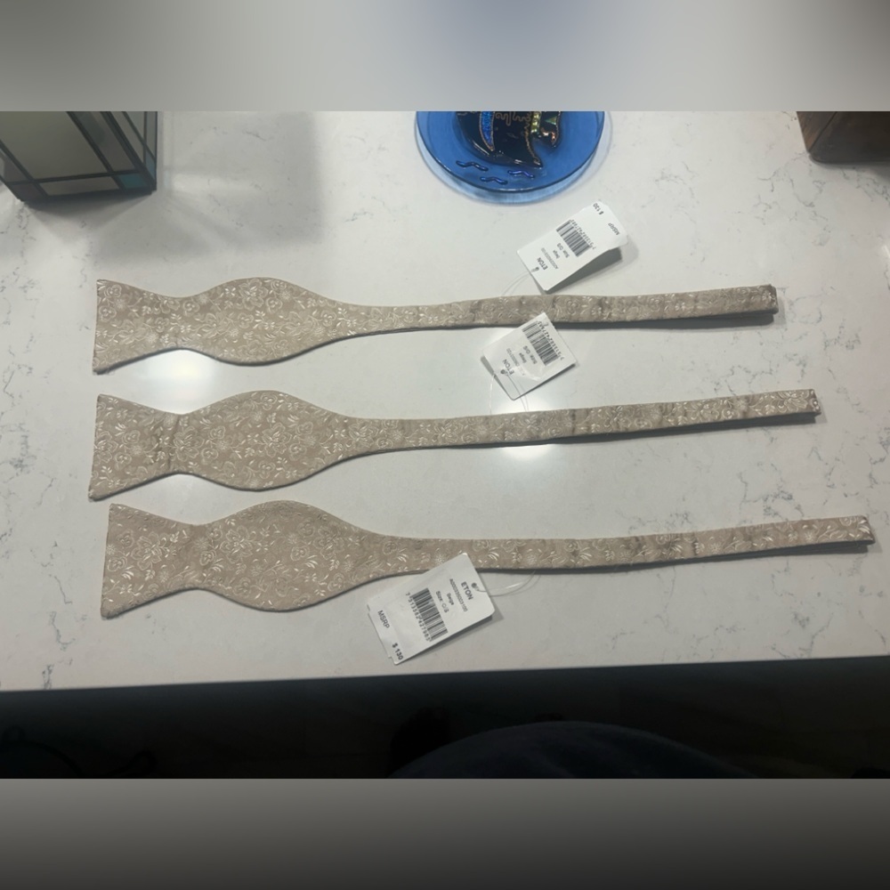 Eton Set of 3 100% Silk Bow ties summer Wedding Floral bow ties